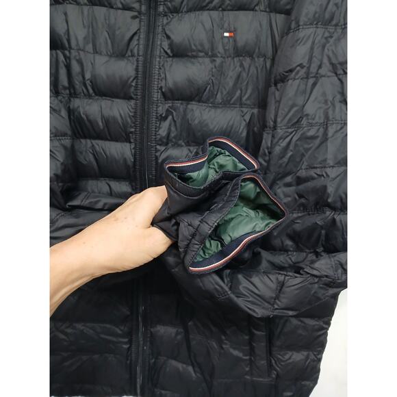 Tommy Hilfiger DUCK DOWN Packable Puffer Jacket Mens Sz XL Black Light Travel - Picture 6 of 16